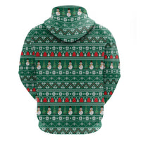 Bangladesh Christmas Hoodie with Santa Claus in Traditional Outfit Snowman and Tree Pattern - Wonder Print Shop