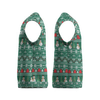 Bangladesh Christmas Knitted V-Neck Vest with Santa Claus in Traditional Outfit Snowman and Tree Pattern - Wonder Print Shop