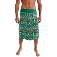 Bangladesh Christmas Lavalava with Santa Claus in Traditional Outfit Snowman and Tree Pattern - Wonder Print Shop