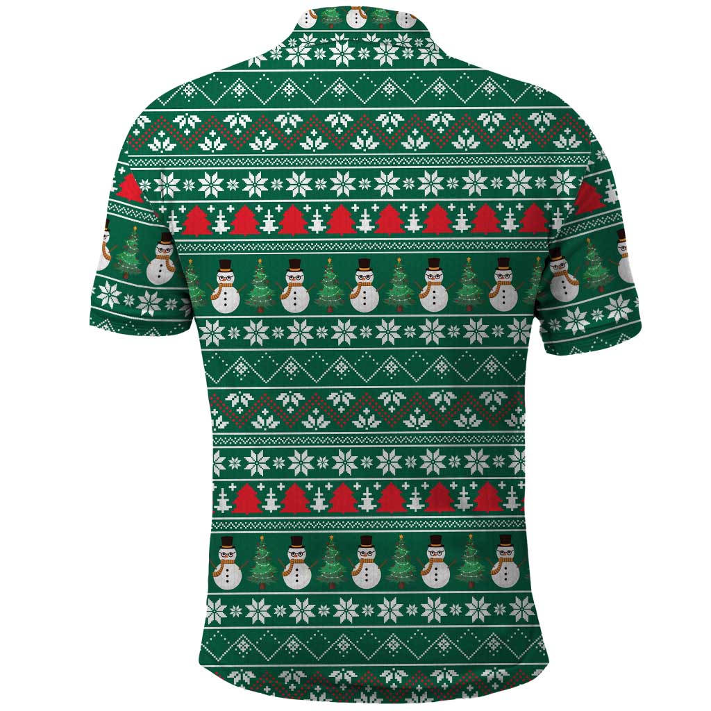 Bangladesh Christmas Polo Shirt with Santa Claus in Traditional Outfit Snowman and Tree Pattern - Wonder Print Shop