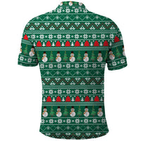 Bangladesh Christmas Polo Shirt with Santa Claus in Traditional Outfit Snowman and Tree Pattern - Wonder Print Shop