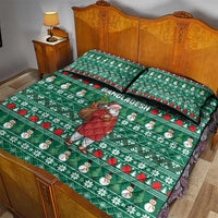 Bangladesh Christmas Quilt Bed Set with Santa Claus in Traditional Outfit Snowman and Tree Pattern - Wonder Print Shop