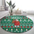 Bangladesh Christmas Round Carpet with Santa Claus in Traditional Outfit Snowman and Tree Pattern - Wonder Print Shop