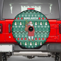 Bangladesh Christmas Spare Tire Cover with Santa Claus in Traditional Outfit Snowman and Tree Pattern - Wonder Print Shop