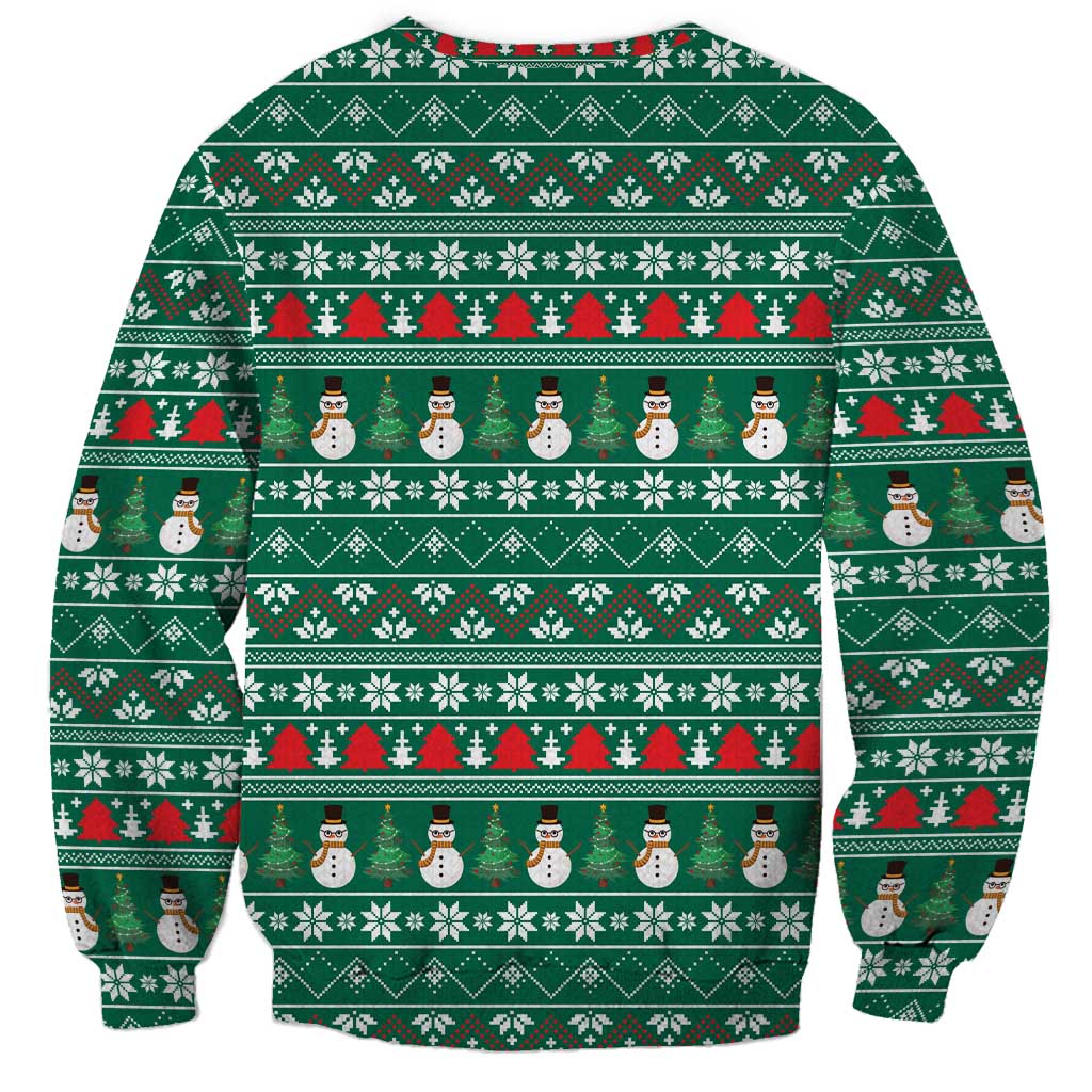 Bangladesh Christmas Sweatshirt with Santa Claus in Traditional Outfit Snowman and Tree Pattern - Wonder Print Shop