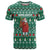 Bangladesh Christmas T Shirt with Santa Claus in Traditional Outfit Snowman and Tree Pattern - Wonder Print Shop