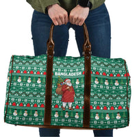 Bangladesh Christmas Travel Bag with Santa Claus in Traditional Outfit Snowman and Tree Pattern - Wonder Print Shop