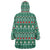 Bangladesh Christmas Wearable Blanket Hoodie with Santa Claus in Traditional Outfit Snowman and Tree Pattern - Wonder Print Shop