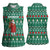 Bangladesh Christmas Women Sleeveless Polo Shirt with Santa Claus in Traditional Outfit Snowman and Tree Pattern - Wonder Print Shop