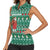 Bangladesh Christmas Women Sleeveless Polo Shirt with Santa Claus in Traditional Outfit Snowman and Tree Pattern - Wonder Print Shop