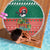 Bangladesh Christmas Beach Blanket with Black-Capped Bird Gift Stack and Green Red Snowflake Pattern - Wonder Print Shop
