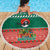 Bangladesh Christmas Beach Blanket with Black-Capped Bird Gift Stack and Green Red Snowflake Pattern - Wonder Print Shop