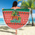 Bangladesh Christmas Beach Blanket with Black-Capped Bird Gift Stack and Green Red Snowflake Pattern - Wonder Print Shop