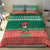 Bangladesh Christmas Bedding Set with Black-Capped Bird Gift Stack and Green Red Snowflake Pattern - Wonder Print Shop