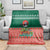Bangladesh Christmas Blanket with Black-Capped Bird Gift Stack and Green Red Snowflake Pattern - Wonder Print Shop