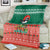 Bangladesh Christmas Blanket with Black-Capped Bird Gift Stack and Green Red Snowflake Pattern - Wonder Print Shop