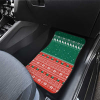 Bangladesh Christmas Car Mats with Black-Capped Bird Gift Stack and Green Red Snowflake Pattern - Wonder Print Shop