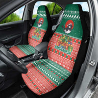 Bangladesh Christmas Car Seat Cover with Black-Capped Bird Gift Stack and Green Red Snowflake Pattern - Wonder Print Shop