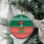 Bangladesh Christmas Ceramic Ornament with Black-Capped Bird Gift Stack and Green Red Snowflake Pattern - Wonder Print Shop