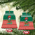 Bangladesh Christmas Ceramic Ornament with Black-Capped Bird Gift Stack and Green Red Snowflake Pattern - Wonder Print Shop