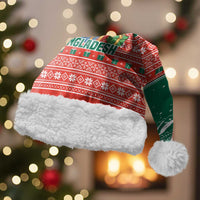 Bangladesh Christmas Santa Hat with Black-Capped Bird Gift Stack and Green Red Snowflake Pattern - Wonder Print Shop