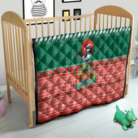 Bangladesh Christmas Quilt with Black-Capped Bird Gift Stack and Green Red Snowflake Pattern - Wonder Print Shop