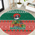 Bangladesh Christmas Round Carpet with Black-Capped Bird Gift Stack and Green Red Snowflake Pattern - Wonder Print Shop