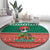 Bangladesh Christmas Round Carpet with Black-Capped Bird Gift Stack and Green Red Snowflake Pattern - Wonder Print Shop