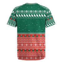 Bangladesh Christmas Rugby Jersey with Black-Capped Bird Gift Stack and Green Red Snowflake Pattern - Wonder Print Shop
