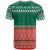 Bangladesh Christmas T Shirt with Black-Capped Bird Gift Stack and Green Red Snowflake Pattern - Wonder Print Shop