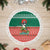 Bangladesh Christmas Tree Skirt with Black-Capped Bird Gift Stack and Green Red Snowflake Pattern - Wonder Print Shop