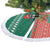 Bangladesh Christmas Tree Skirt with Black-Capped Bird Gift Stack and Green Red Snowflake Pattern - Wonder Print Shop