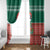 Bangladesh Christmas Window Curtain with Black-Capped Bird Gift Stack and Green Red Snowflake Pattern - Wonder Print Shop