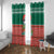 Bangladesh Christmas Window Curtain with Black-Capped Bird Gift Stack and Green Red Snowflake Pattern - Wonder Print Shop