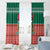 Bangladesh Christmas Window Curtain with Black-Capped Bird Gift Stack and Green Red Snowflake Pattern - Wonder Print Shop