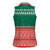 Bangladesh Christmas Women Sleeveless Polo Shirt with Black-Capped Bird Gift Stack and Green Red Snowflake Pattern - Wonder Print Shop