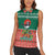Bangladesh Christmas Women Sleeveless Polo Shirt with Black-Capped Bird Gift Stack and Green Red Snowflake Pattern - Wonder Print Shop