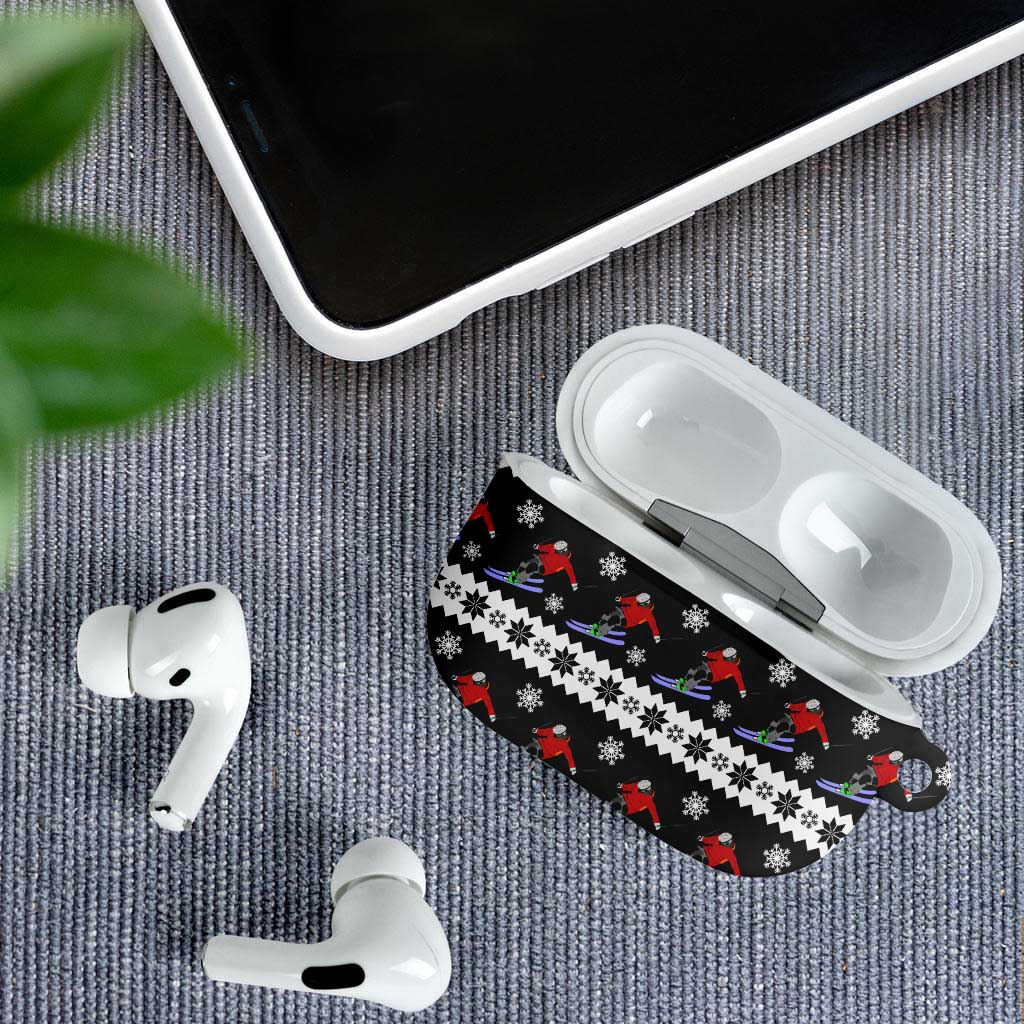 Skiing Snowflake Christmas AirPods Case Xmas Holiday Patterns - Wonder Print Shop