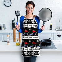 Skiing Snowflake Christmas Apron Xmas Holiday Patterns - Wonder Print Shop