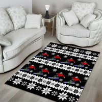Skiing Snowflake Christmas Area Rug Xmas Holiday Patterns - Wonder Print Shop