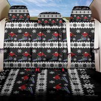 Skiing Snowflake Christmas Back Car Seat Cover Xmas Holiday Patterns - Wonder Print Shop