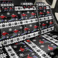 Skiing Snowflake Christmas Back Car Seat Cover Xmas Holiday Patterns - Wonder Print Shop
