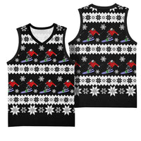 Skiing Snowflake Christmas Basketball Jersey Xmas Holiday Patterns - Wonder Print Shop