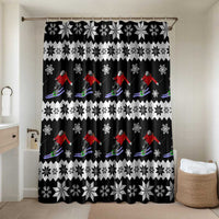 Skiing Snowflake Christmas Bathroom Set Xmas Holiday Patterns - Wonder Print Shop