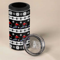 Skiing Snowflake Christmas 4 in 1 Can Cooler Tumbler Xmas Holiday Patterns - Wonder Print Shop