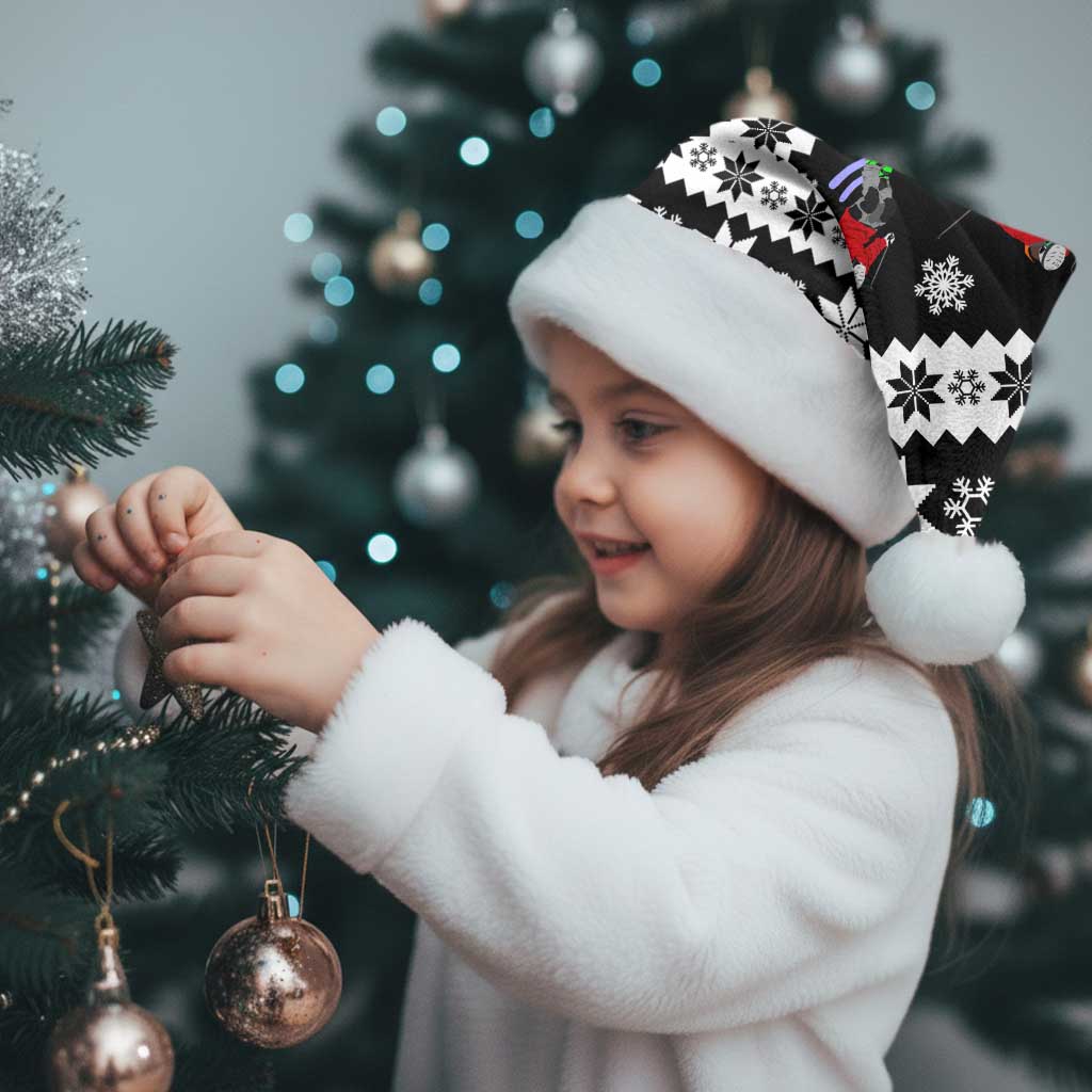 Skiing Snowflake Christmas Santa Hat Xmas Holiday Patterns - Wonder Print Shop