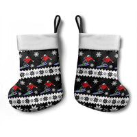 Skiing Snowflake Christmas Stocking Xmas Holiday Patterns - Wonder Print Shop