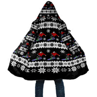 Skiing Snowflake Christmas Cloak Xmas Holiday Patterns - Wonder Print Shop