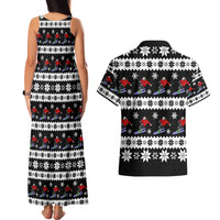 Skiing Snowflake Christmas Couples Matching Tank Maxi Dress and Hawaiian Shirt Xmas Holiday Patterns - Wonder Print Shop