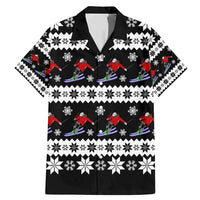 Skiing Snowflake Christmas Family Matching Mermaid Dress and Hawaiian Shirt Xmas Holiday Patterns - Wonder Print Shop